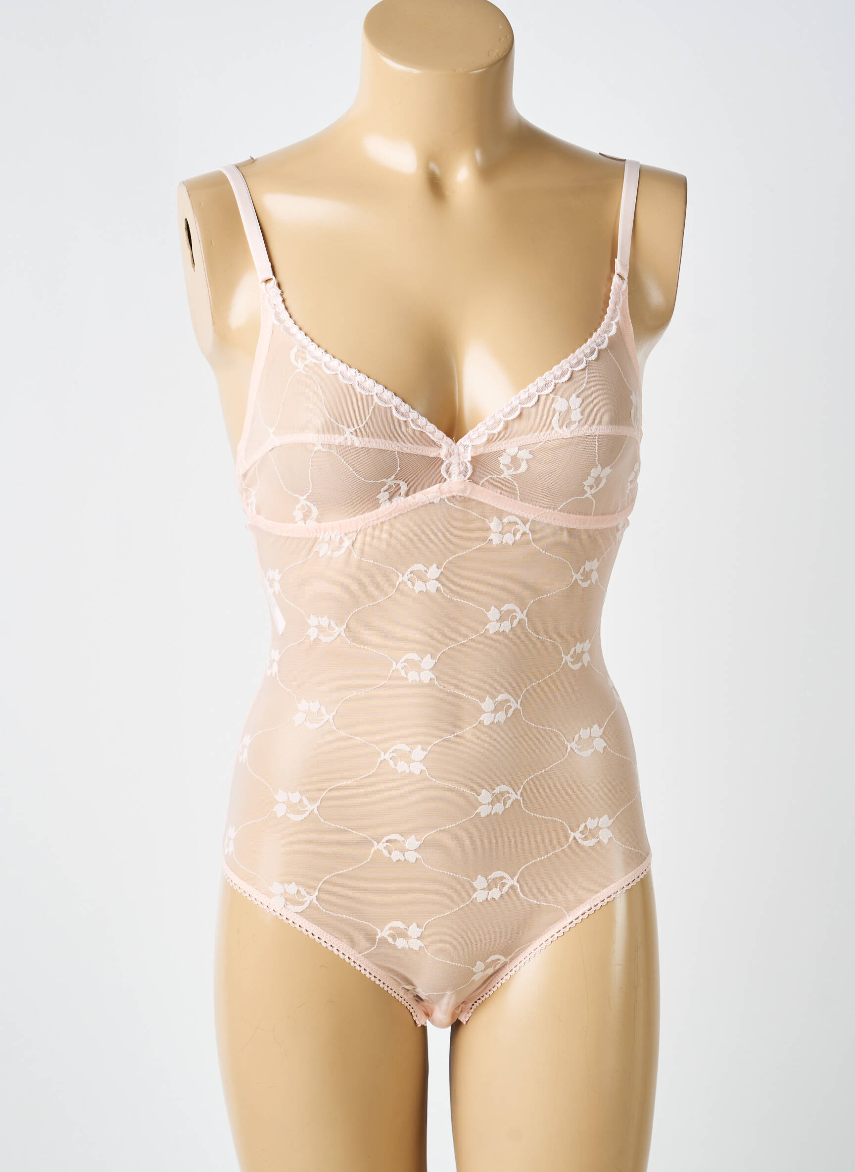 Body de lenjerie efect material satinat roz SIMONE PERELE femeie