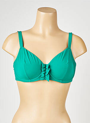 Sutien de costum de baie bretele elastice reglabile sutien balconet cu decolteu înalt verde SIMONE PERELE femeie