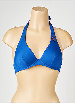Sutien de costum de baie bretele elastice sutien balconet cu decolteu înalt albastru SIMONE PERELE femeie