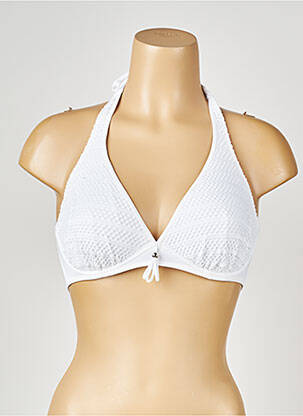 Sutien de costum de baie elasticitate sutien cupe întregi cu decolteu înalt alb ANTIGEL femeie