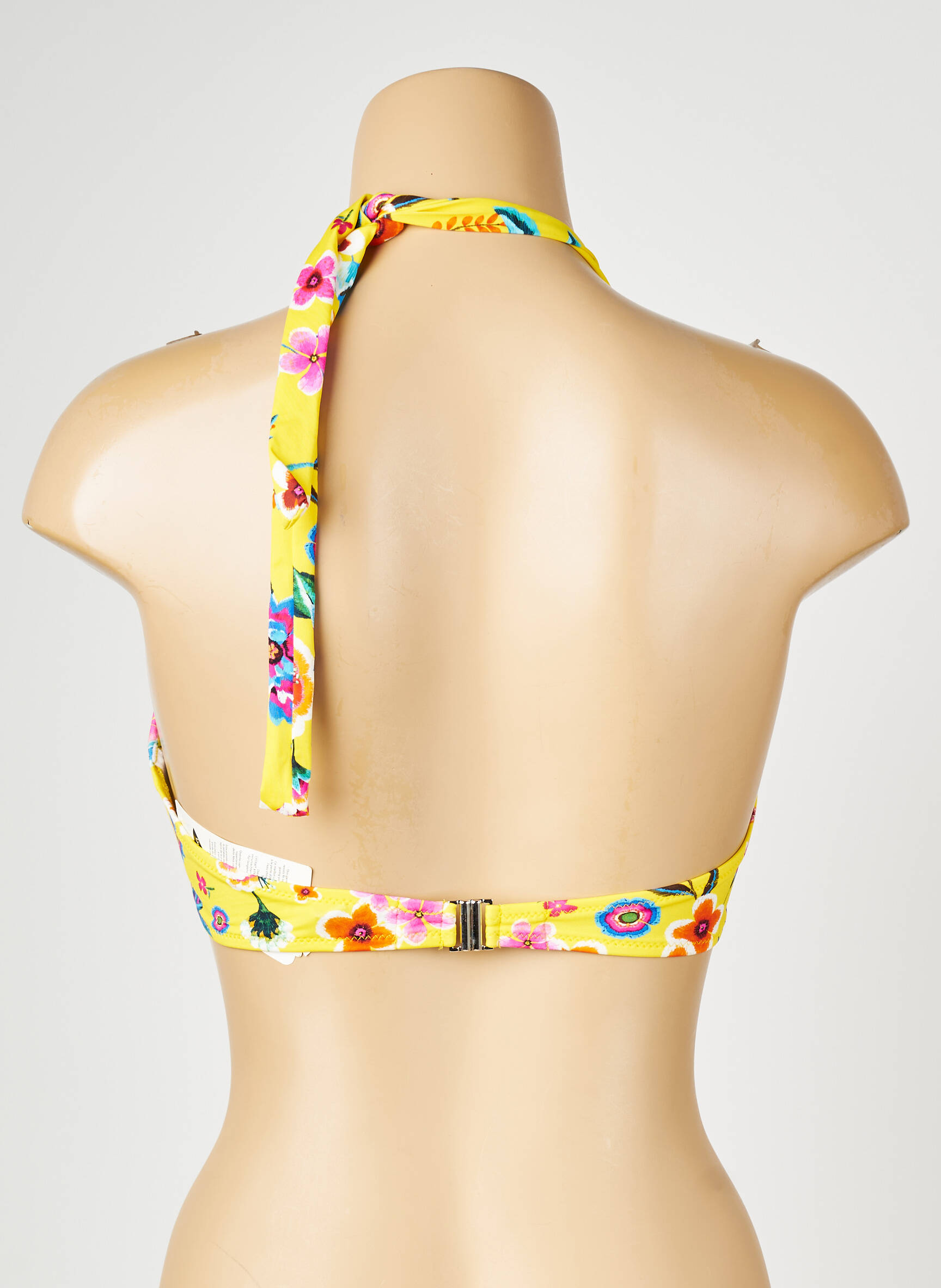 Sutien de costum de baie elasticitate sutien cupe întregi cu decolteu înalt galben ANTIGEL femeie