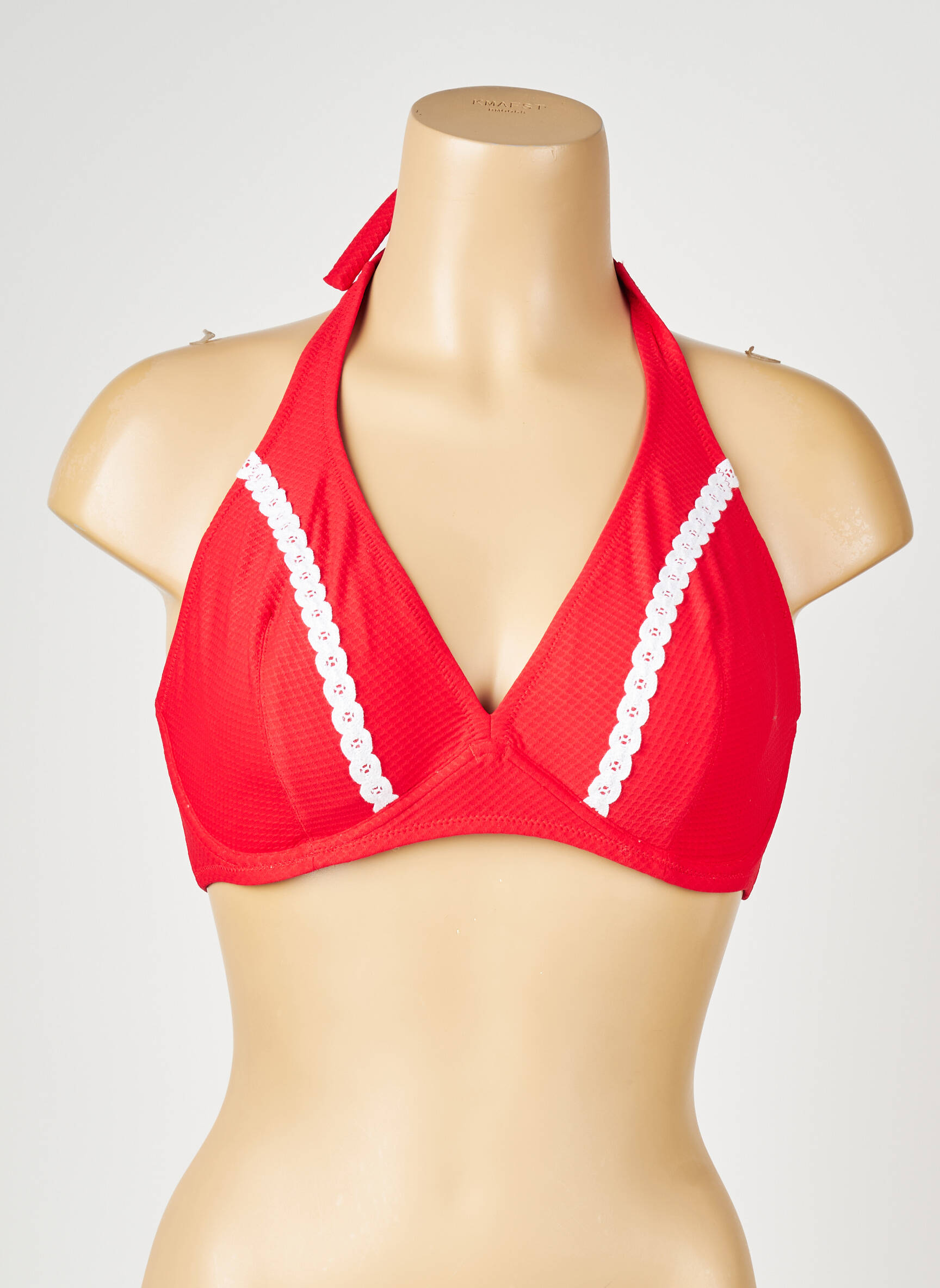 Sutien de costum de baie elasticitate sutien balconet cu decolteu înalt roșu ANTIGEL femeie