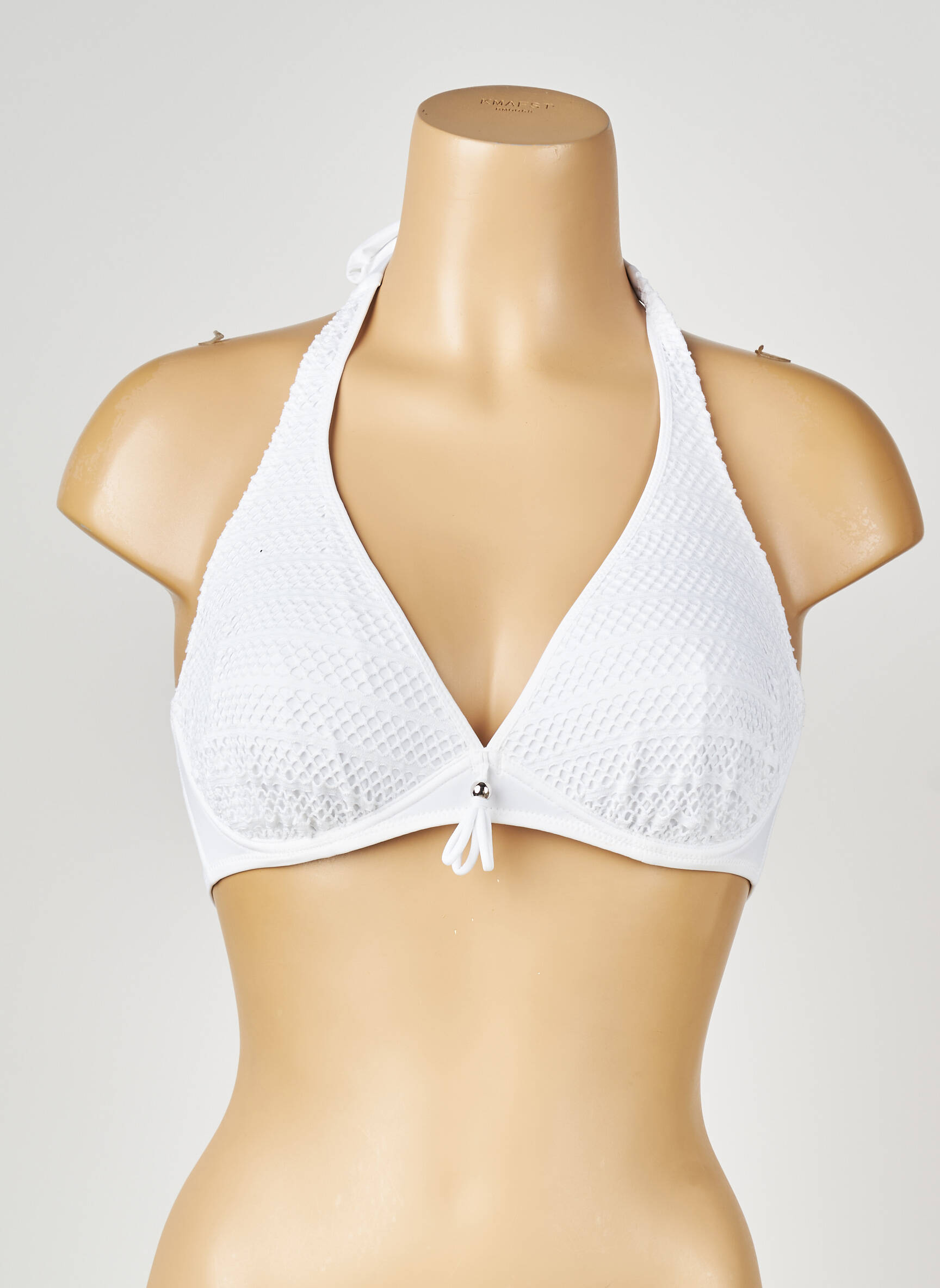 Sutien de costum de baie elasticitate sutien cupe întregi cu decolteu înalt alb ANTIGEL femeie
