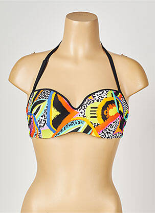 Sutien de costum de baie bretele elastice detașabile top sutien modelat negru ANTIGEL femeie