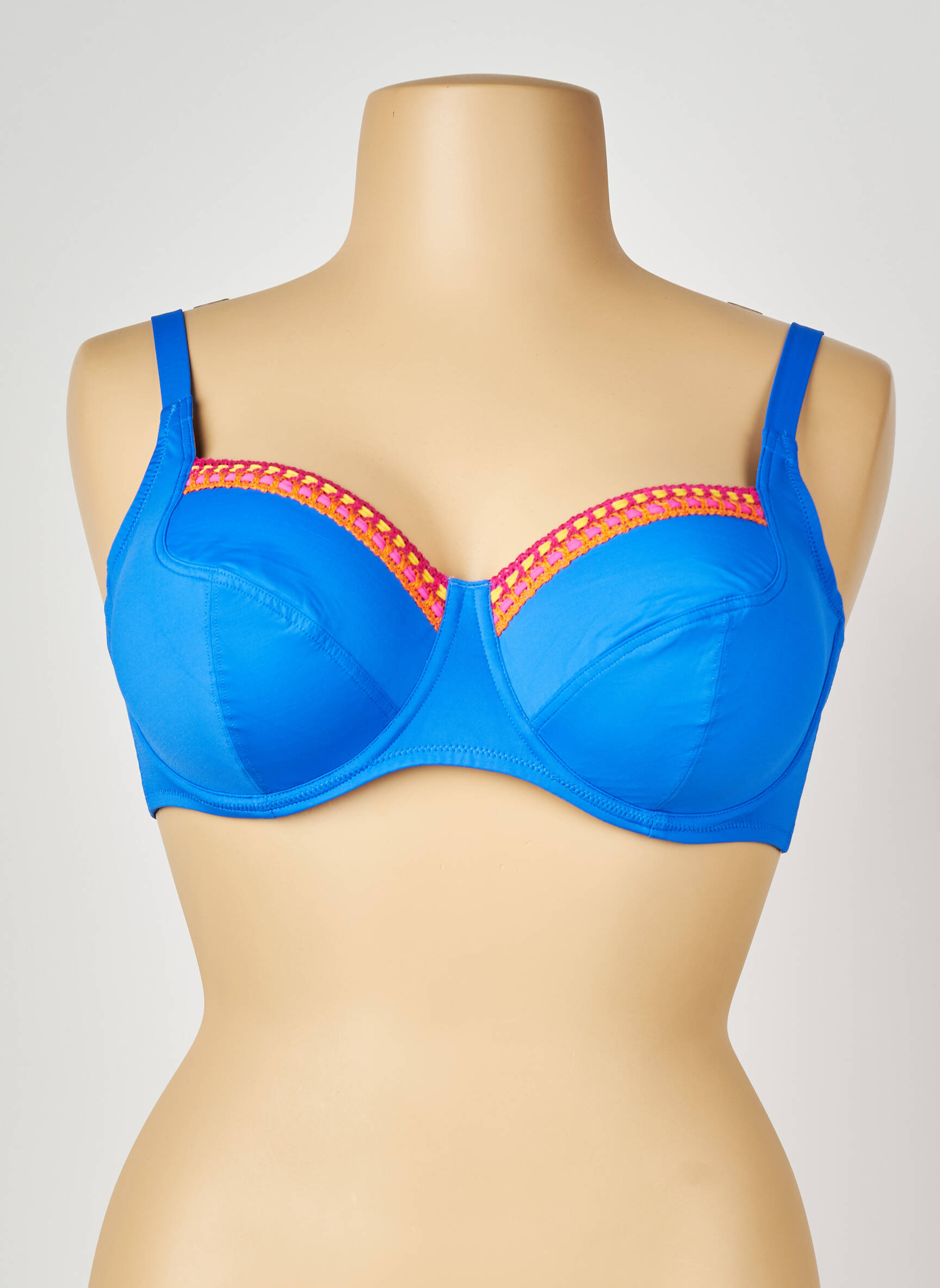 Sutien de costum de baie sutien cupe întregi cu decolteu înalt sutien cupe întregi cu decolteu înalt albastru ANTIGEL femeie