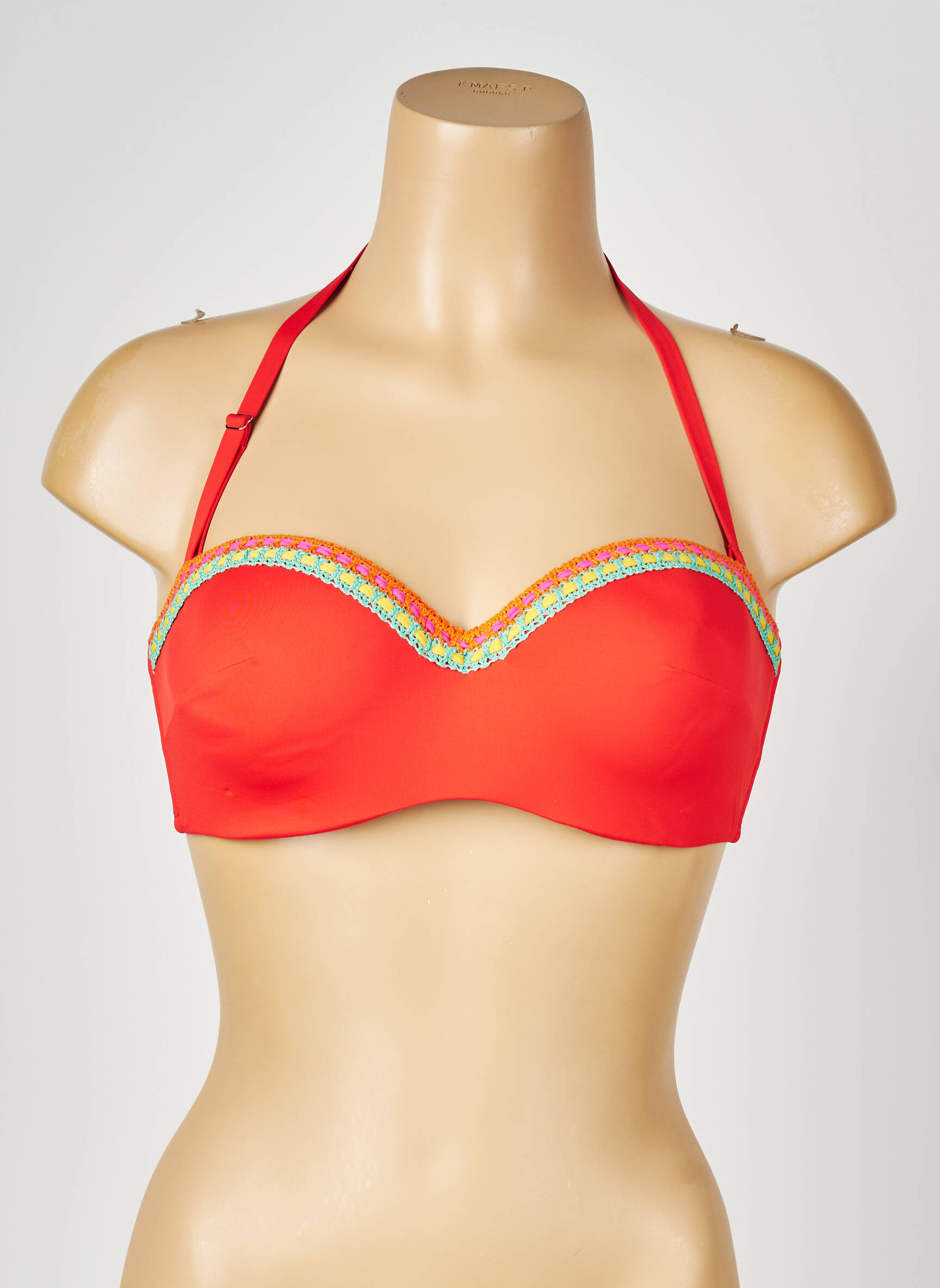Sutien de costum de baie elasticitate top triunghiuri portocalie ANTIGEL femeie