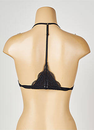 Sutien efect material satinat top triunghiuri negru VALEGE femeie
