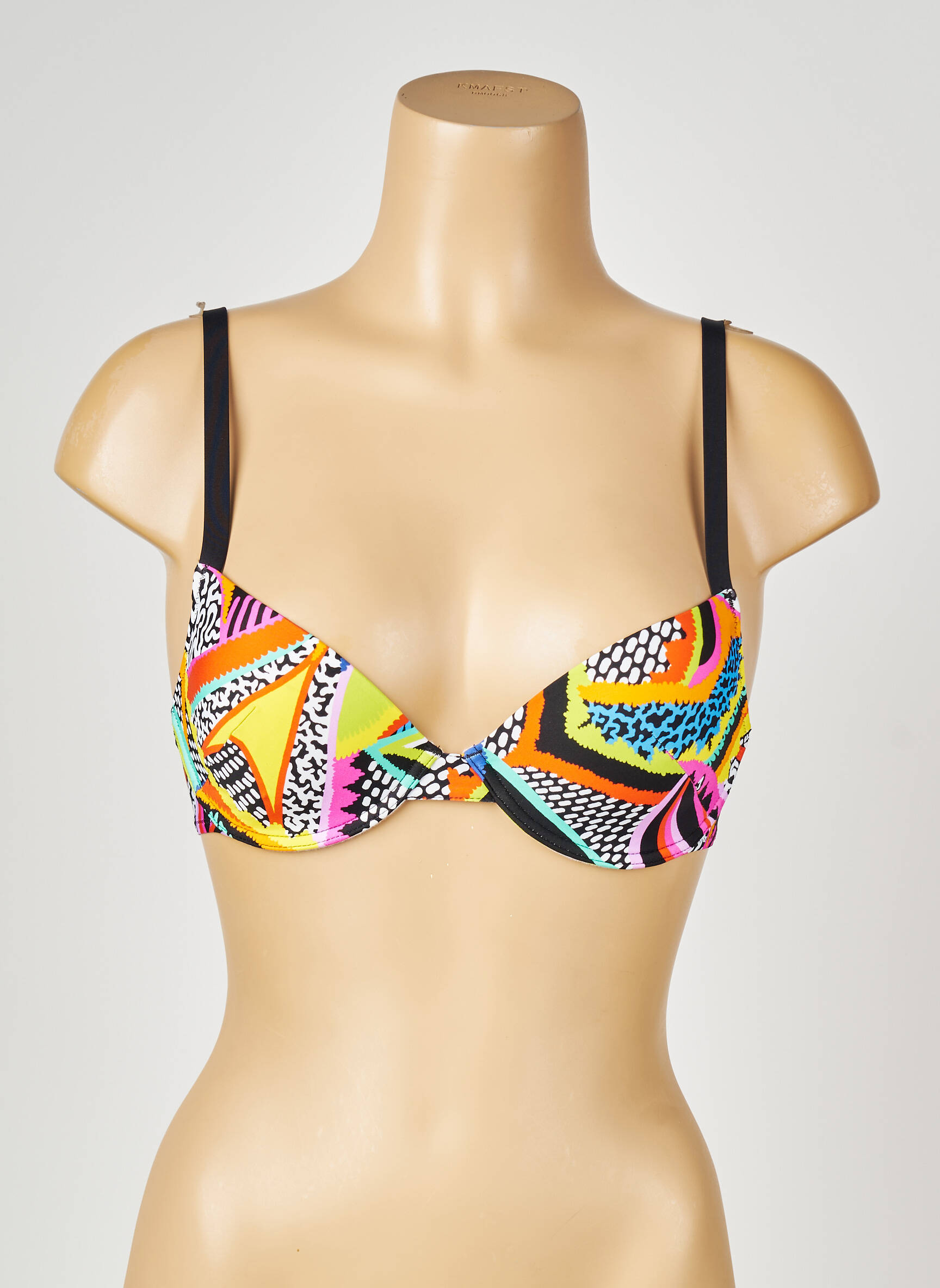 Sutien de costum de baie elasticitate top sutien push-up negru ANTIGEL femeie
