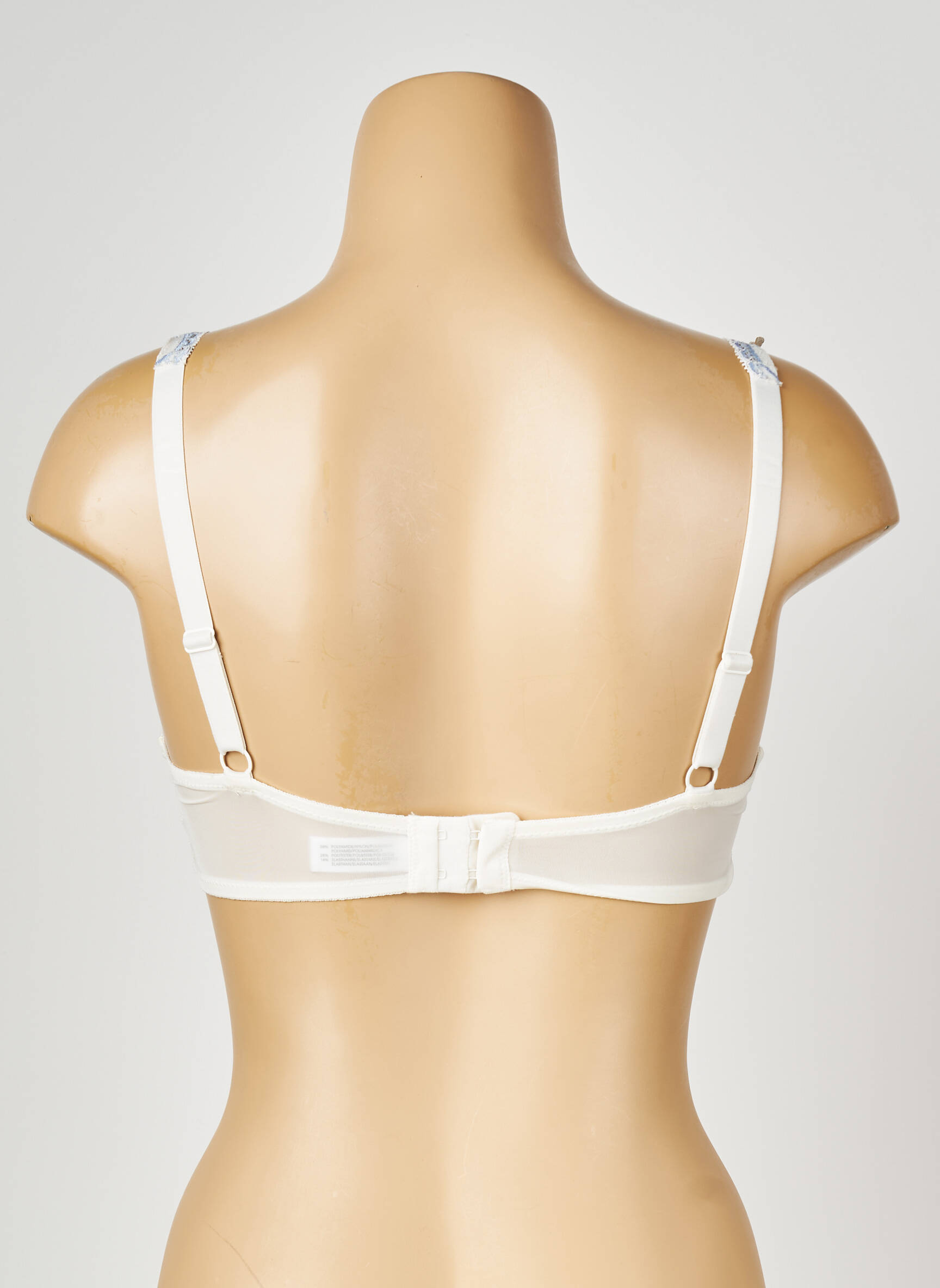 Sutien efect material satinat sutien cupe întregi cu decolteu înalt albastru VALEGE femeie