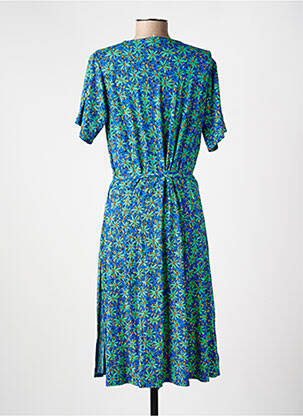 Rochie midi imprimeu fantezie mâneci scurte albastru PRINCESSE NOMADE femeie