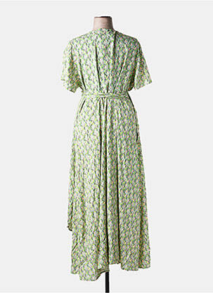 Rochie midi imprimeu fantezie mâneci scurte verde LA FIANCÉE femeie