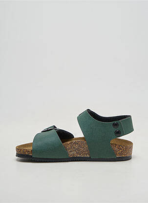 Sandale/pantofi decupați material neted vârf rotund verde GOLDSTAR băiat