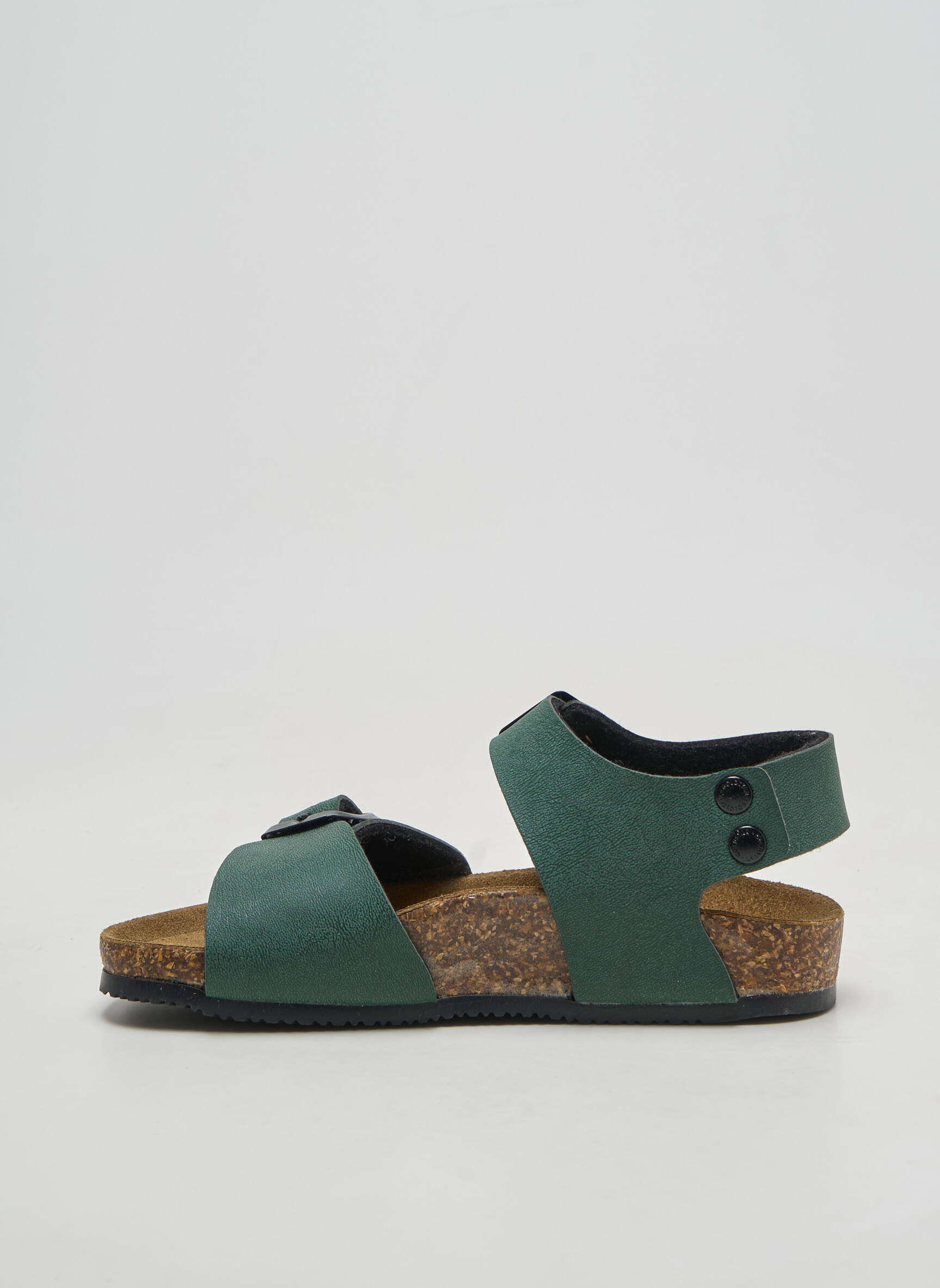 Sandale/pantofi decupați material neted vârf rotund verde GOLDSTAR băiat