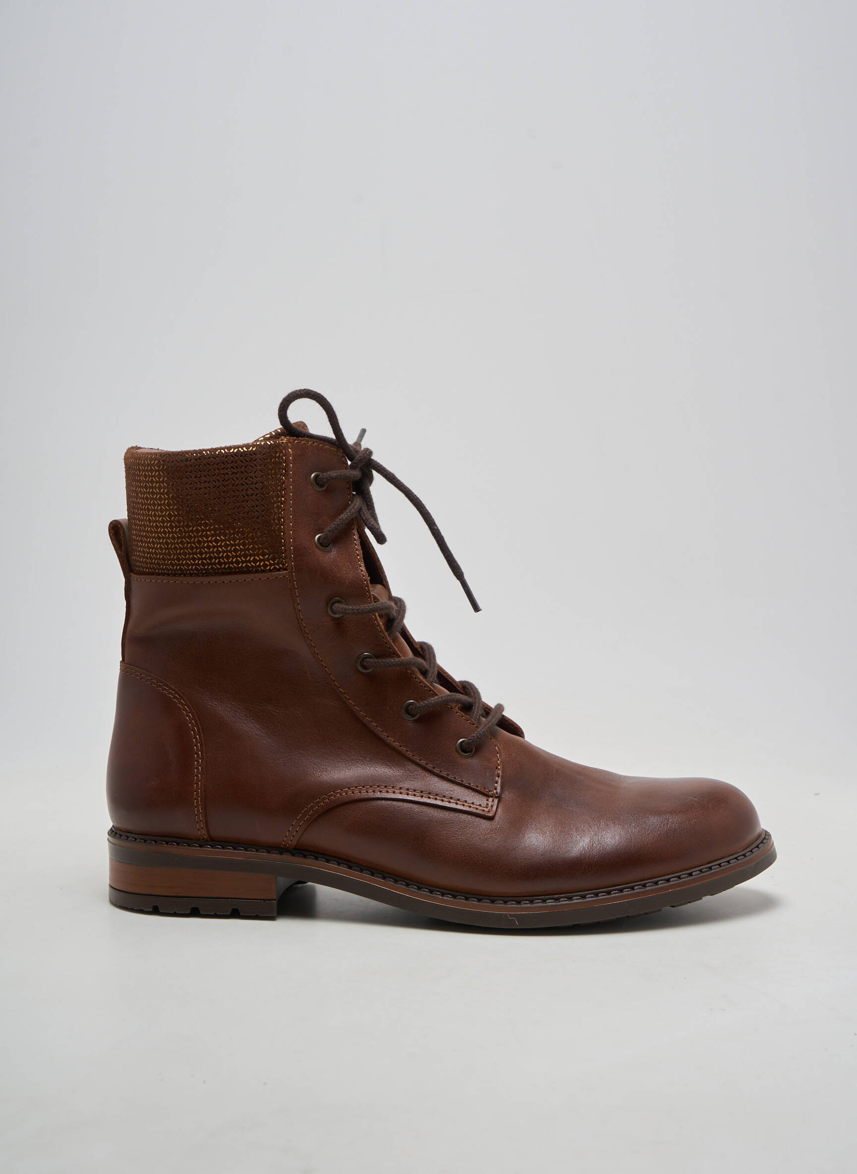 Botine/ghete material neted toc plat până la 3 cm maro BELLAMY femeie