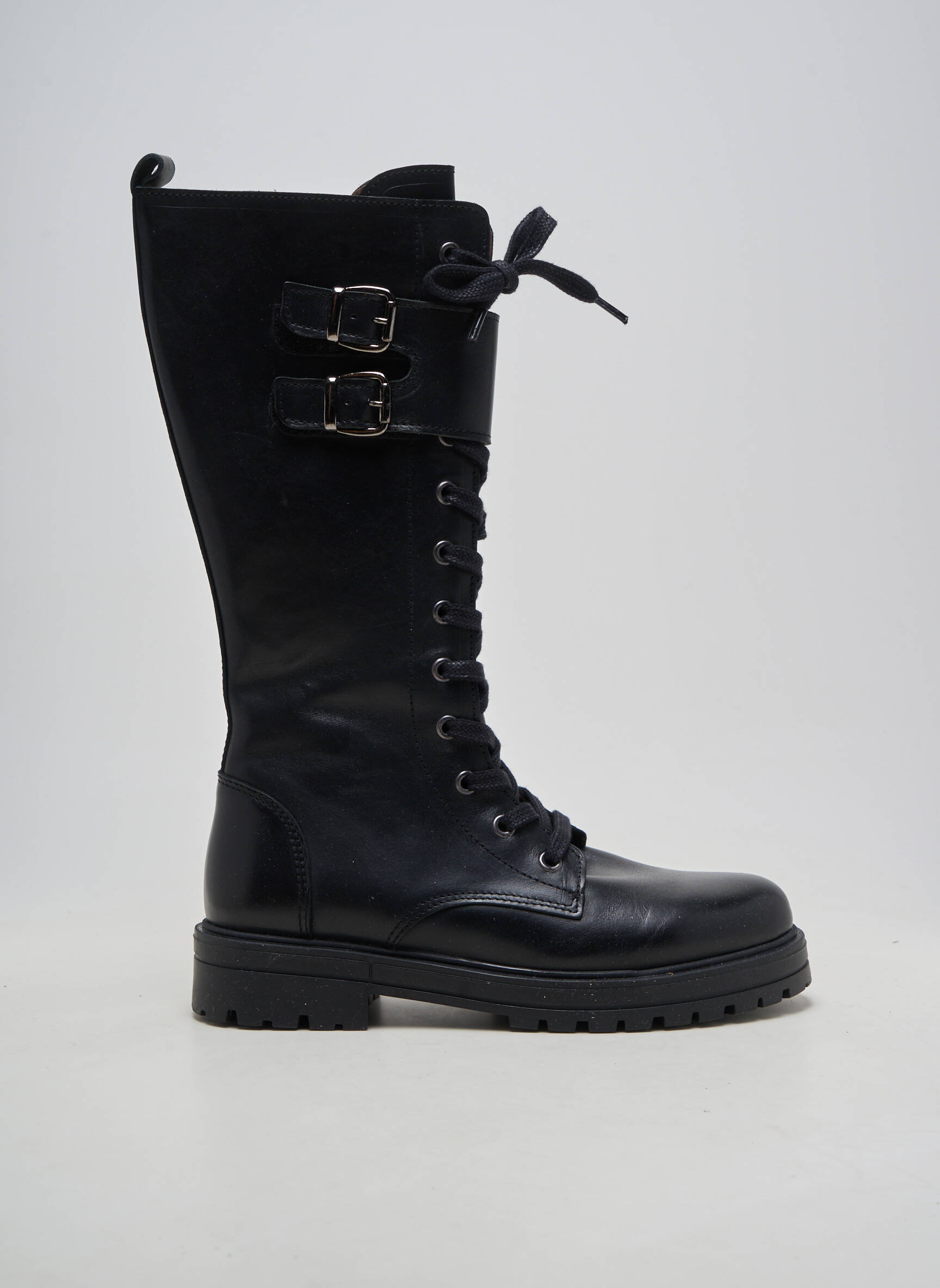 Cizme material neted toc plat până la 3 cm negru BELLAMY femeie
