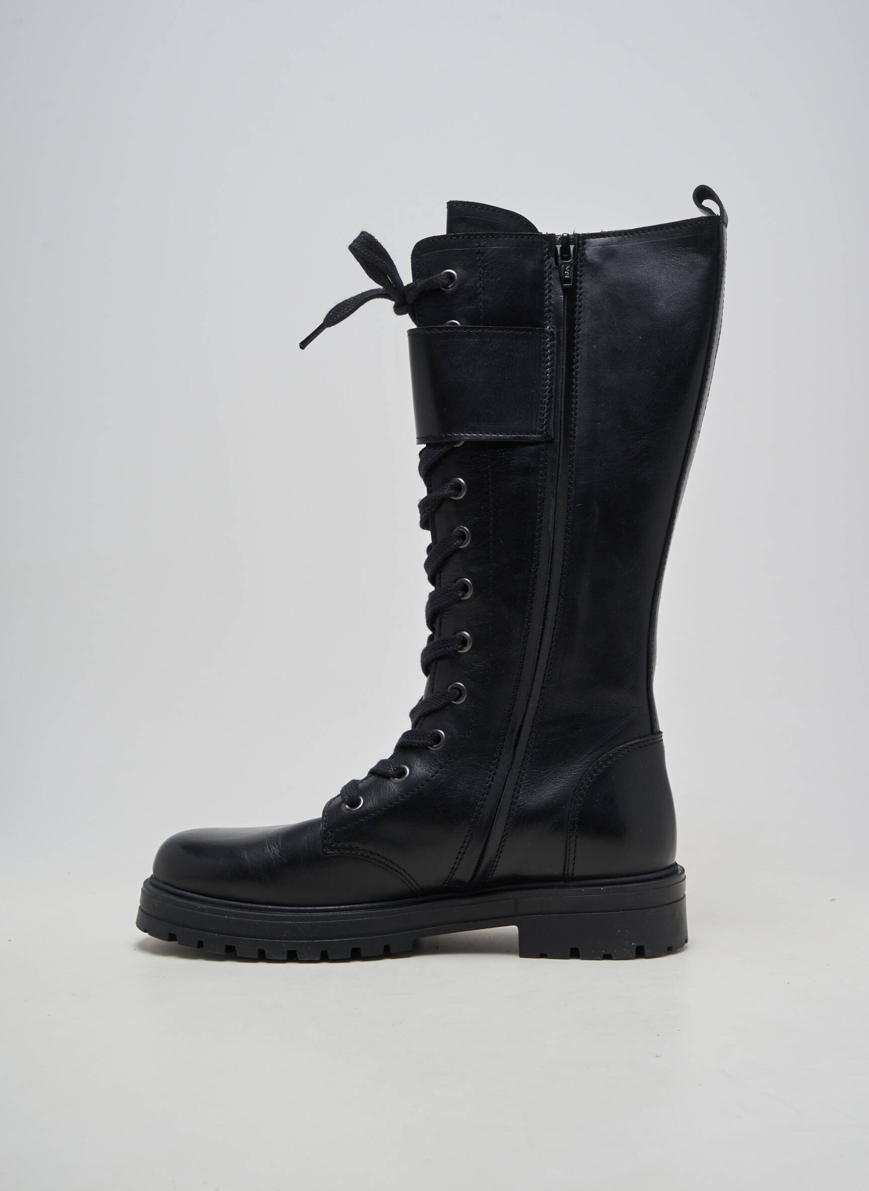 Cizme material neted toc plat până la 3 cm negru BELLAMY femeie