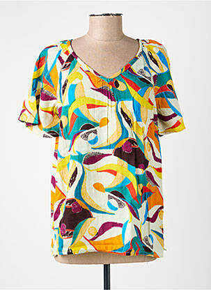 Tricou imprimeu fantezie mâneci scurte galben LA FIANCÉE femeie