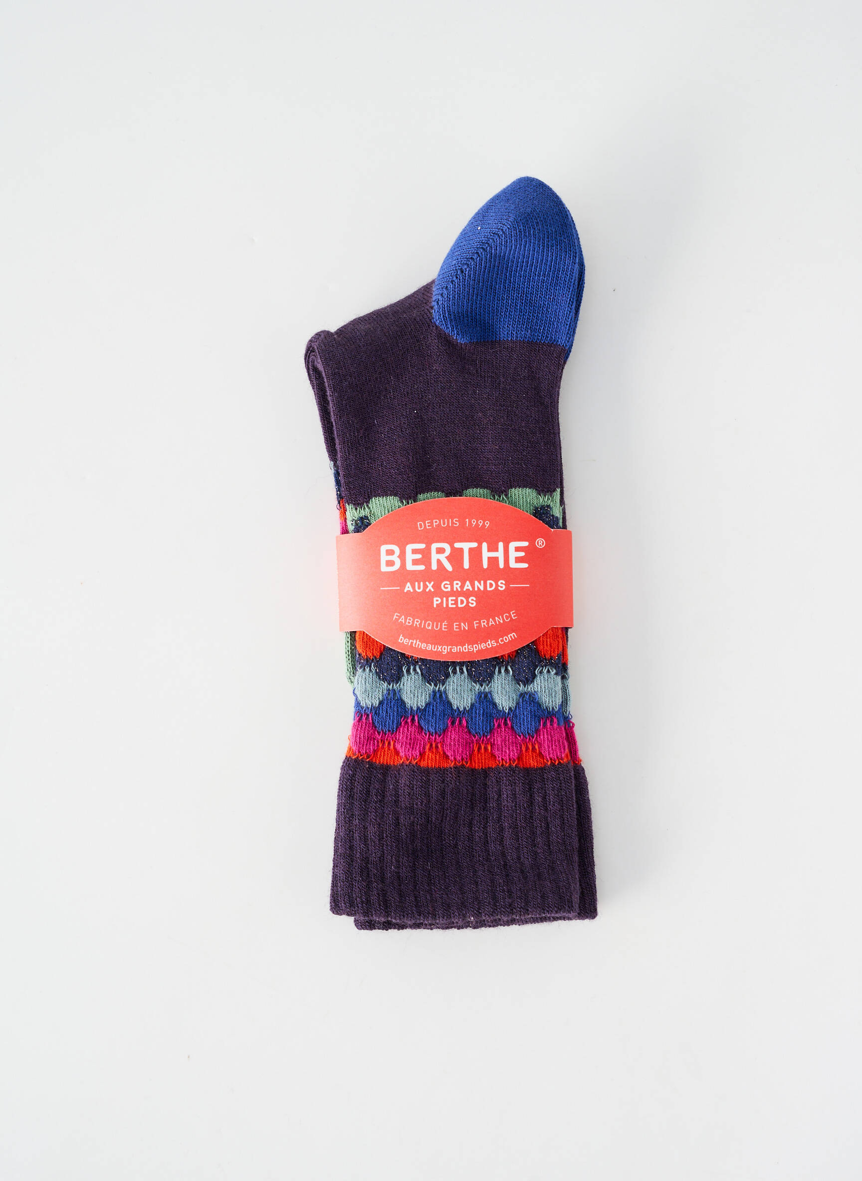 Șosete imprimeu fantezie violet BERTHE AUX GRANDS PIEDS femeie