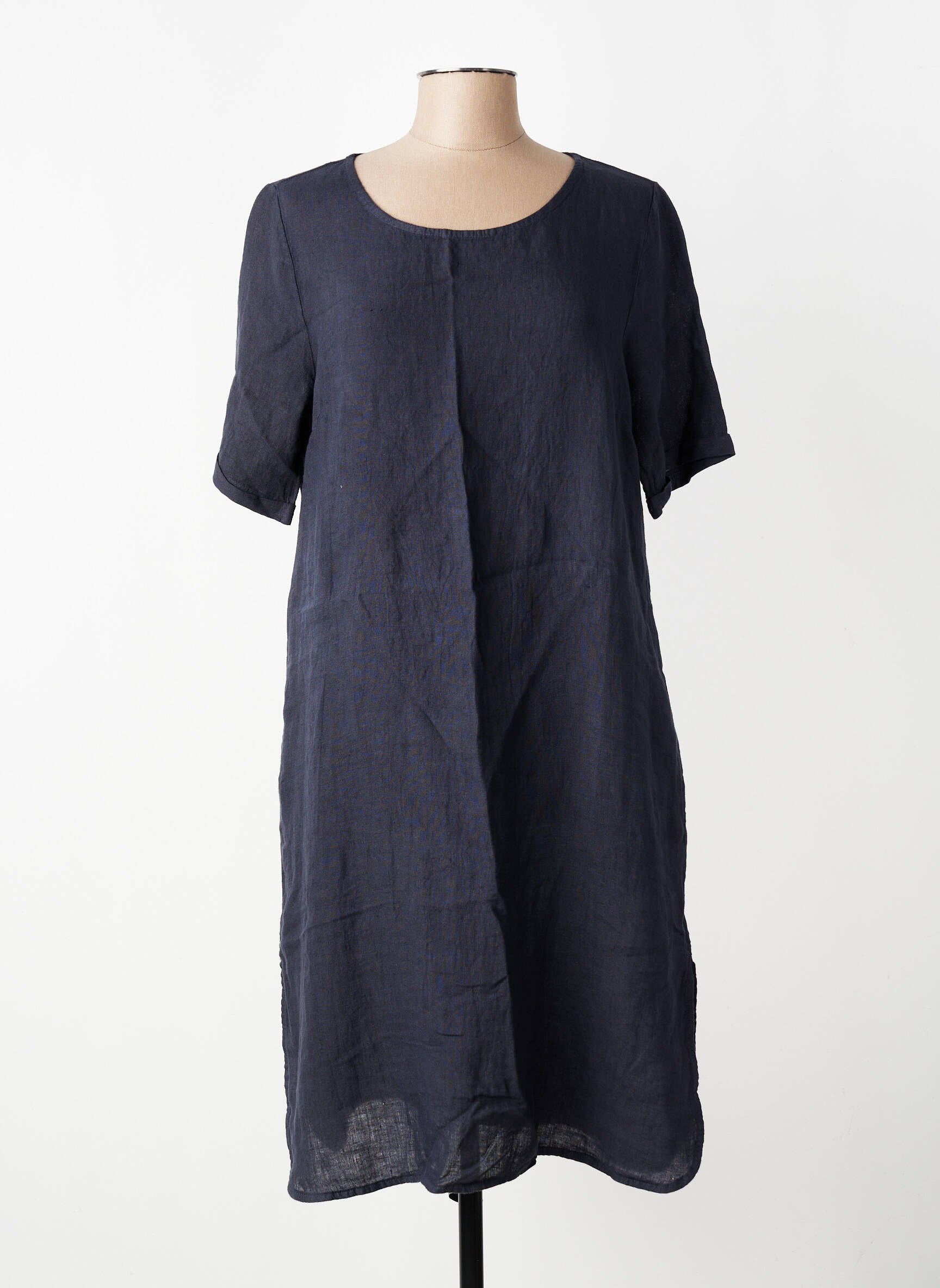 Rochie midi mâneci scurte mâneci scurte albastru TELMAIL femeie