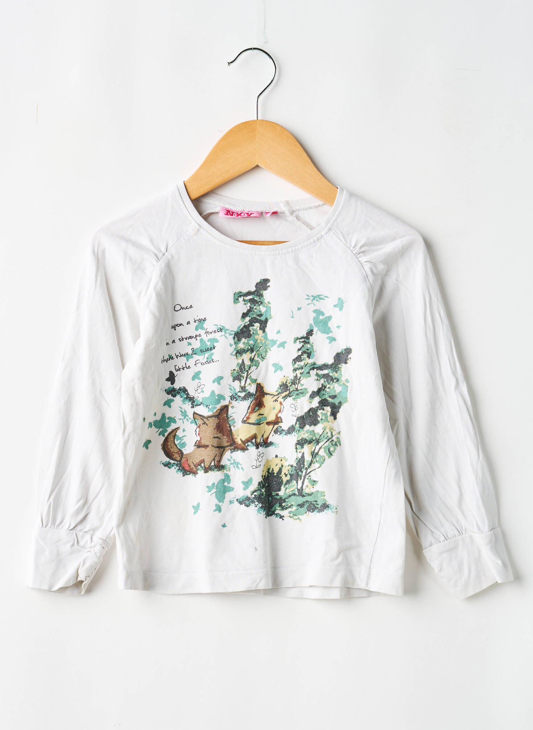 Tricou elasticitate mâneci lungi alb NKY fată