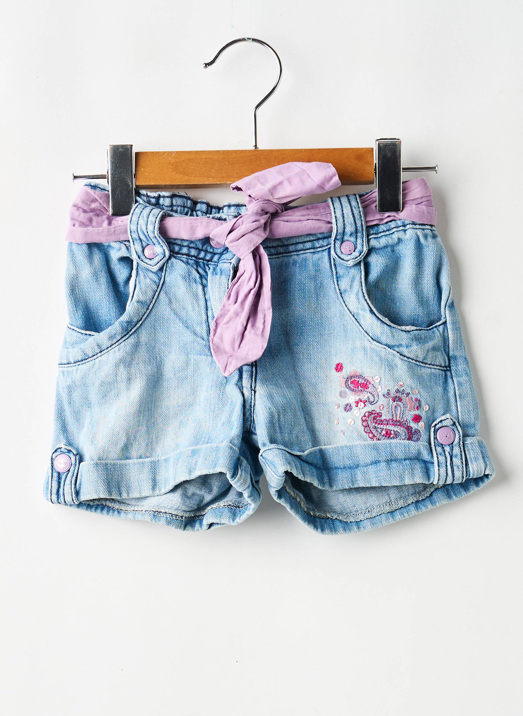 Șort țesătură denim albastru SHINY  fată