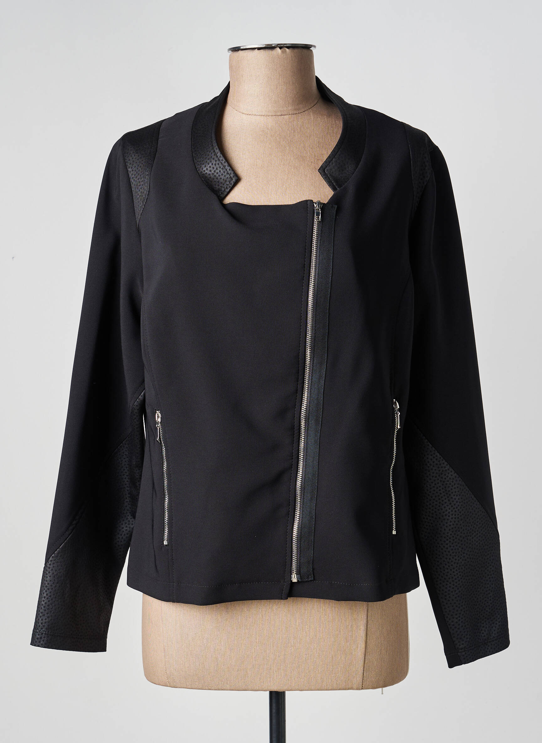 Jachete casual guler rotund negru MERI & ESCA femeie