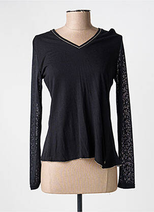 Top țesătură jersey mâneci lungi negru VOODOO femeie