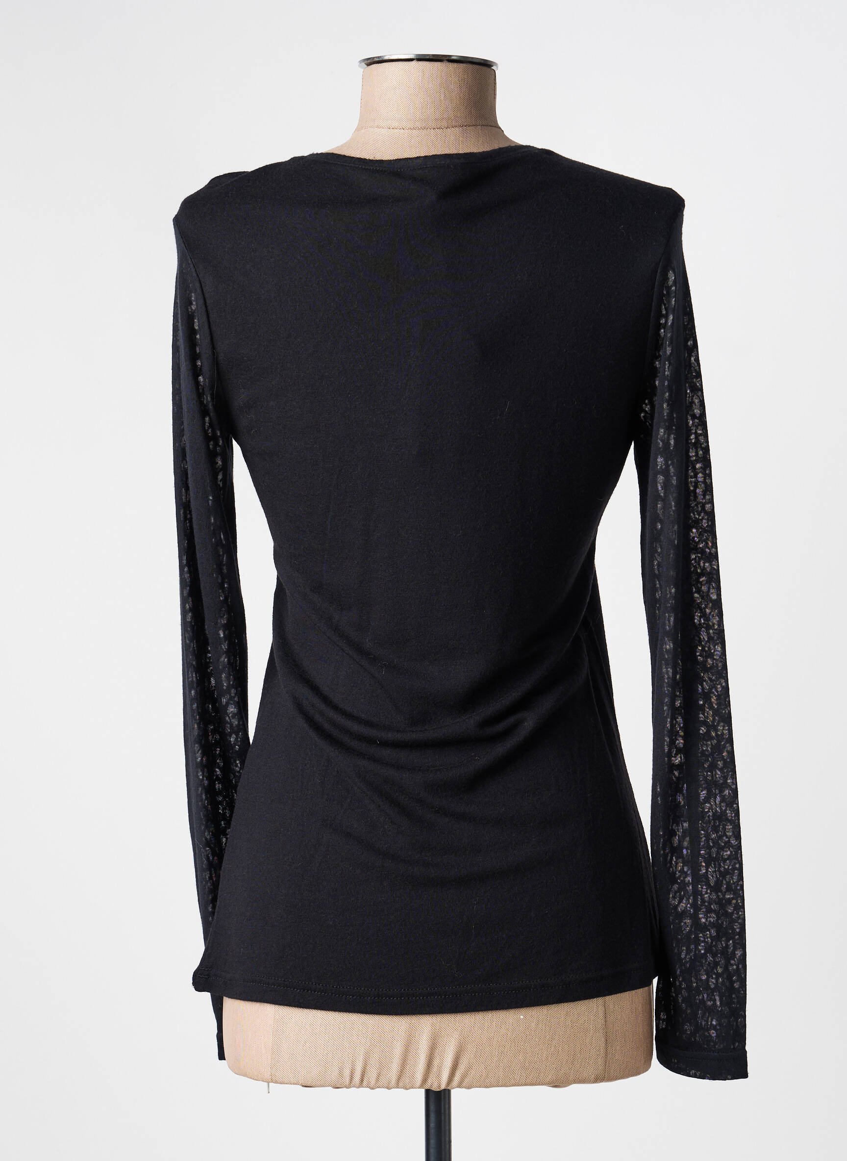 Top țesătură jersey mâneci lungi negru VOODOO femeie