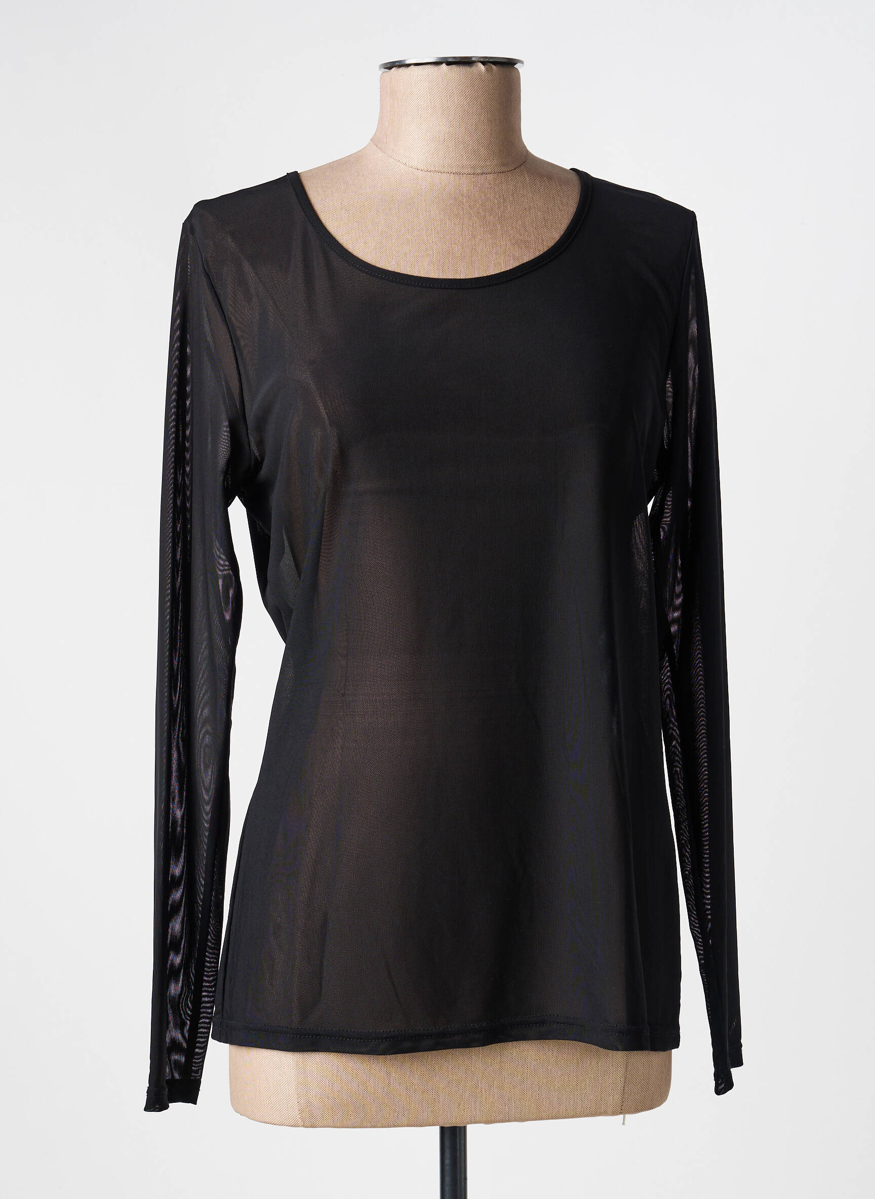 Top elasticitate mâneci lungi negru VOODOO femeie