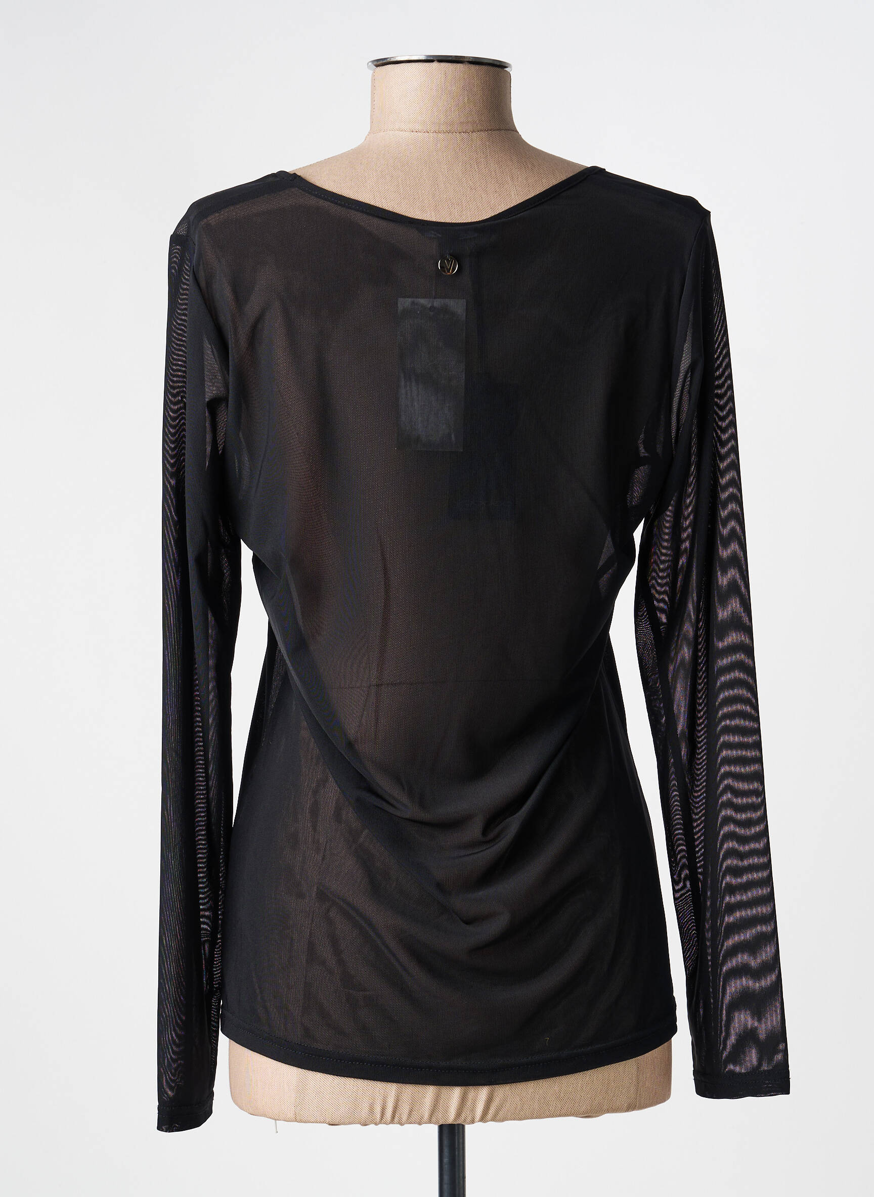 Top elasticitate mâneci lungi negru VOODOO femeie