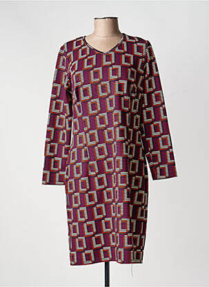 Rochie midi imprimeu fantezie mâneci lungi violet MERI & ESCA femeie
