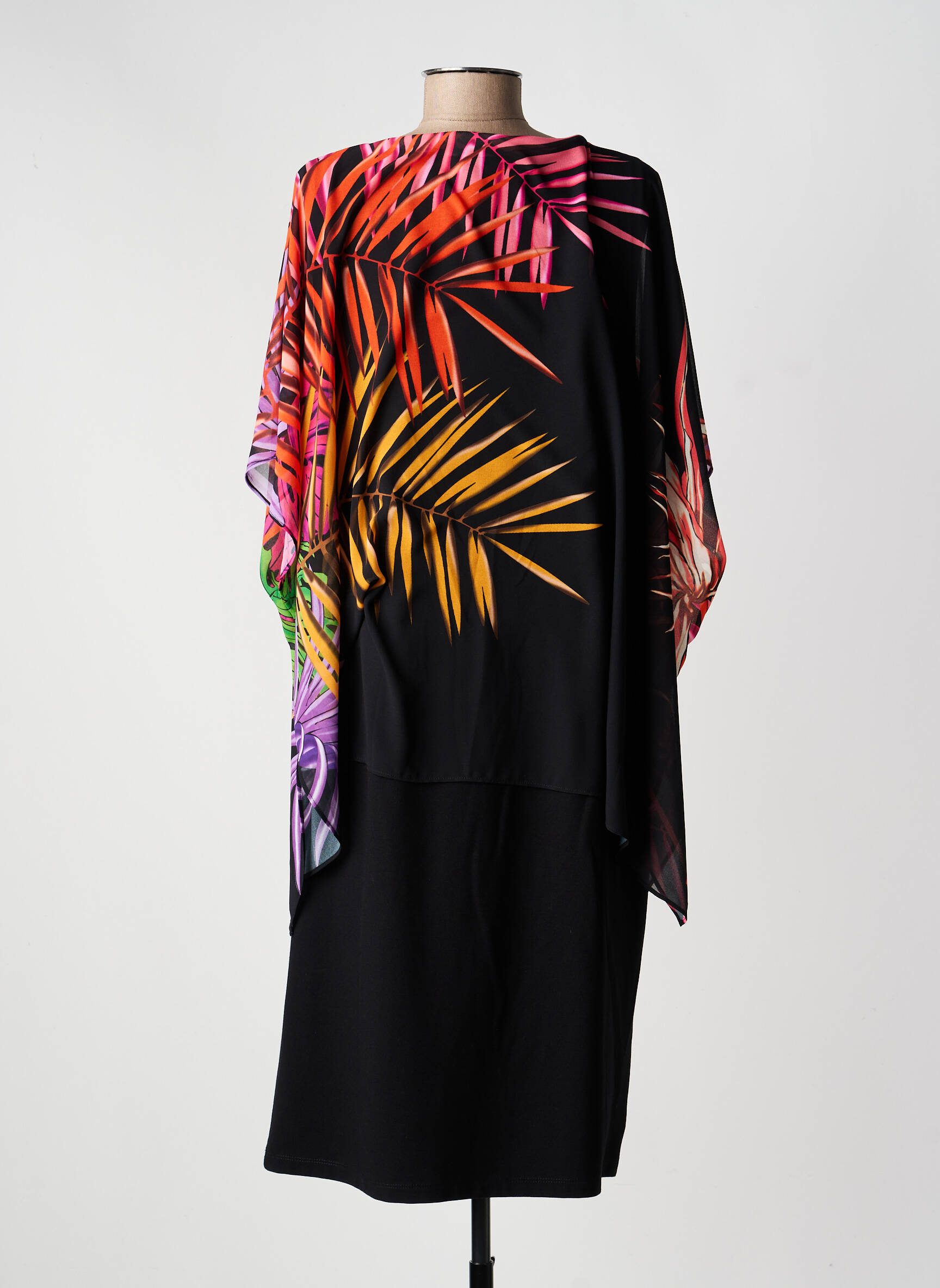 Rochie midi mâneci 3/4 mâneci 3/4 negru GREGORY PAT femeie