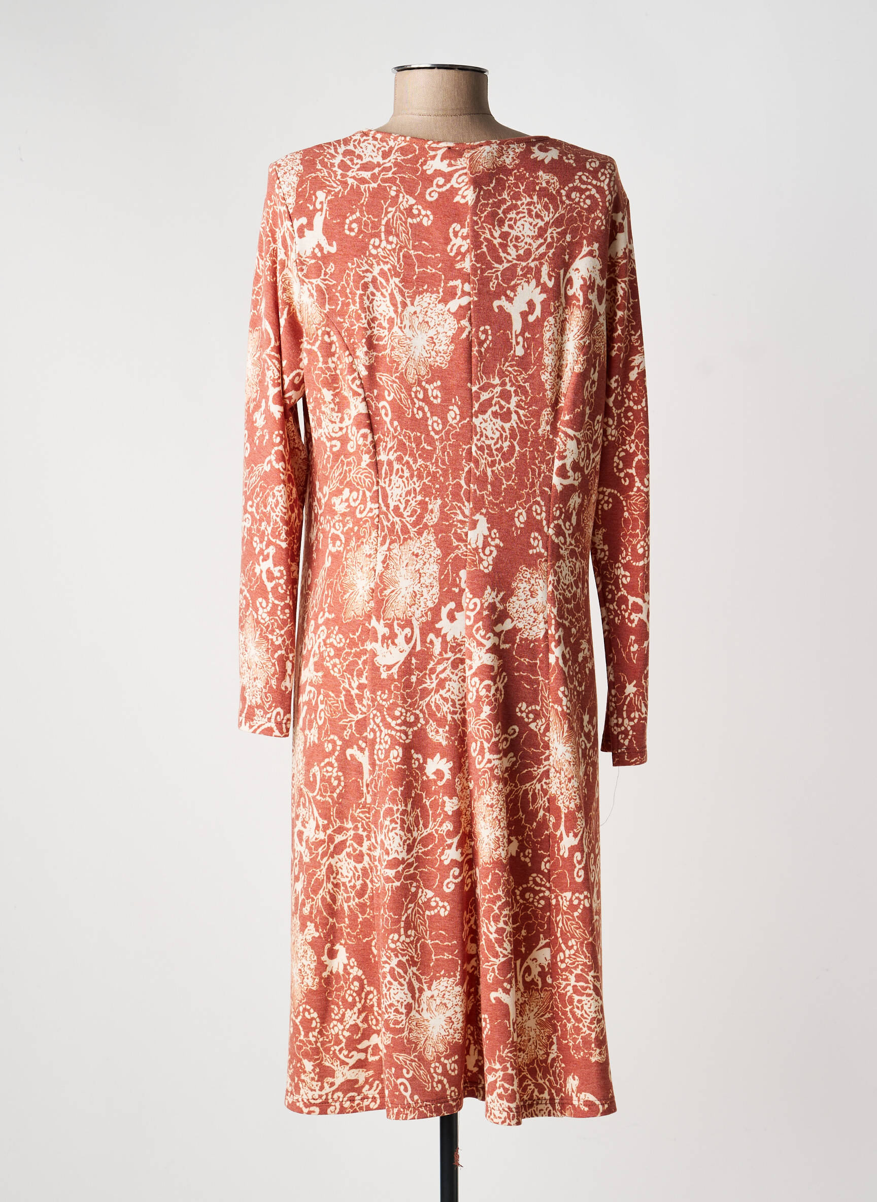 Rochie midi croială fluidă mâneci lungi maro GUY DUBOUIS femeie