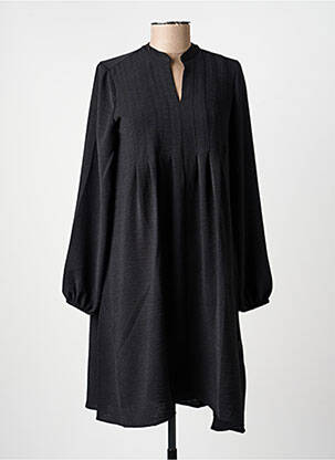 Rochie scurtă croială evazată mâneci lungi negru JULIE GUERLANDE femeie
