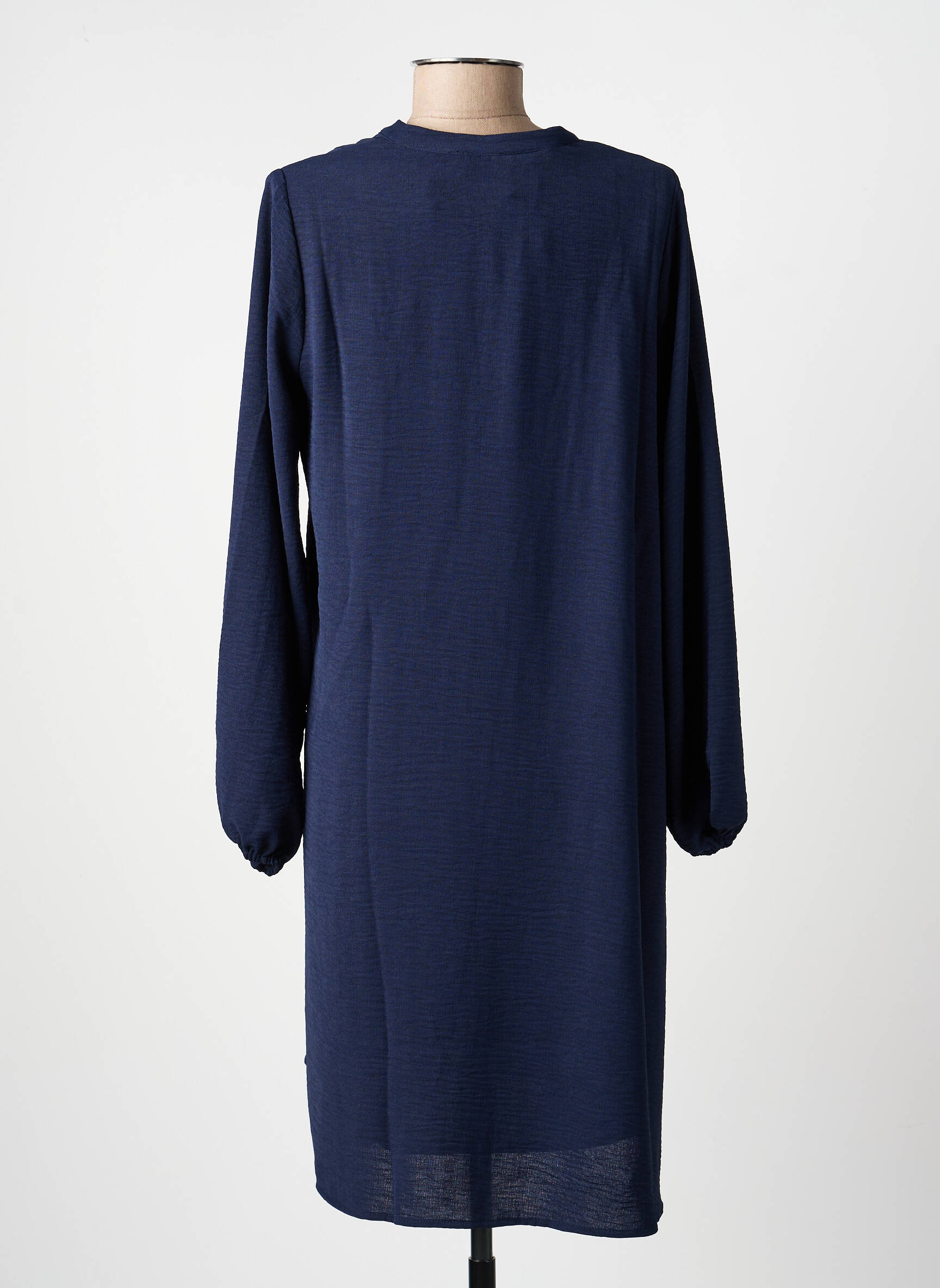 Rochie scurtă croială evazată mâneci lungi albastru JULIE GUERLANDE femeie