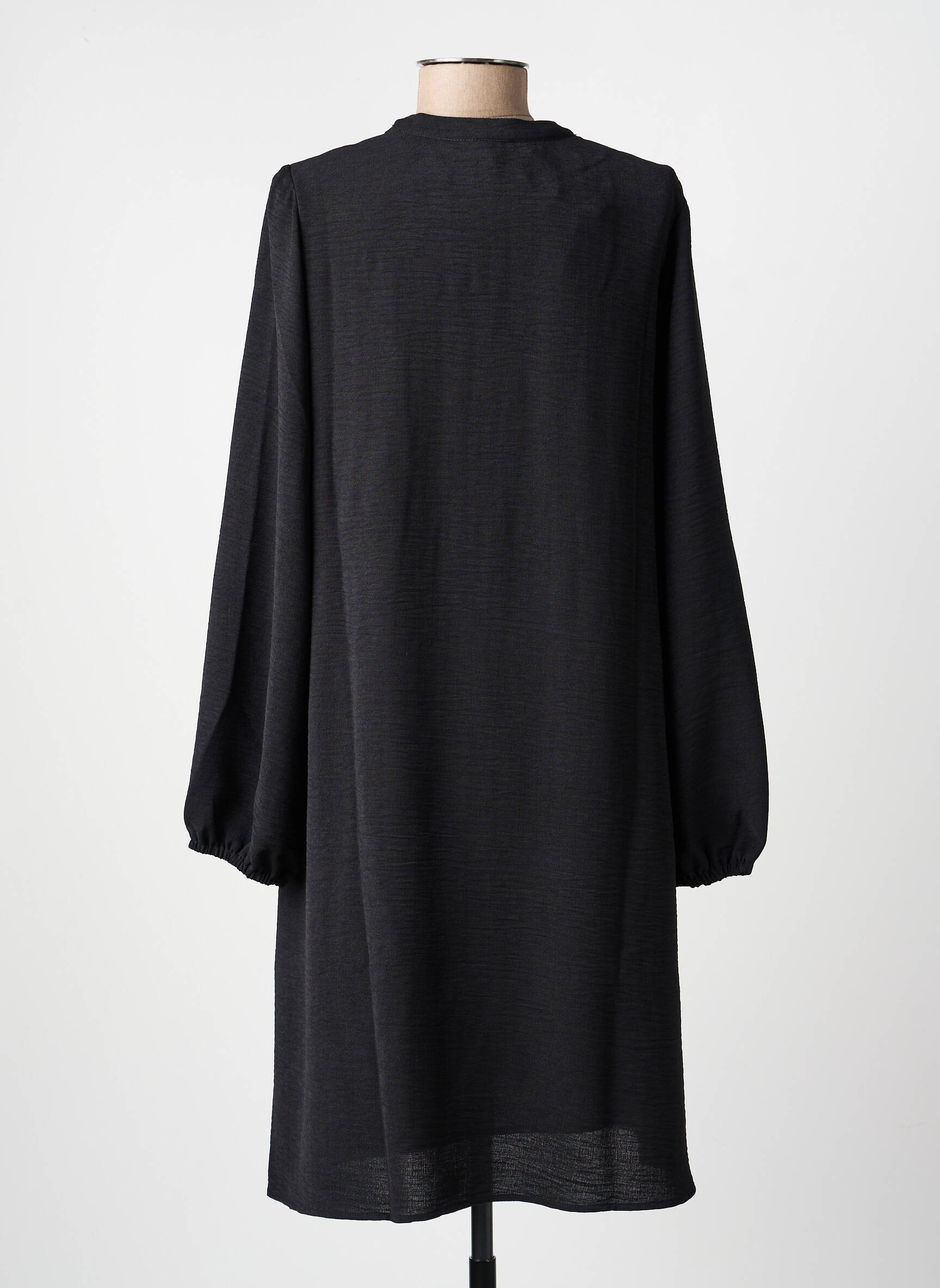 Rochie scurtă croială evazată mâneci lungi negru JULIE GUERLANDE femeie