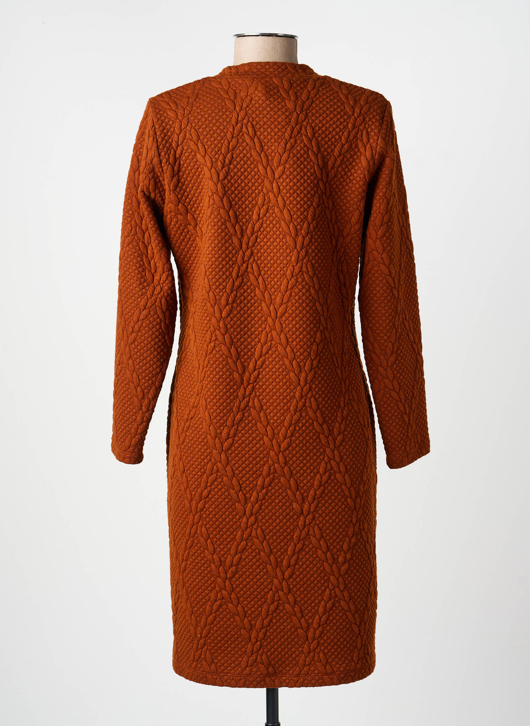 Rochie midi mâneci lungi mâneci lungi maro GUY DUBOUIS femeie