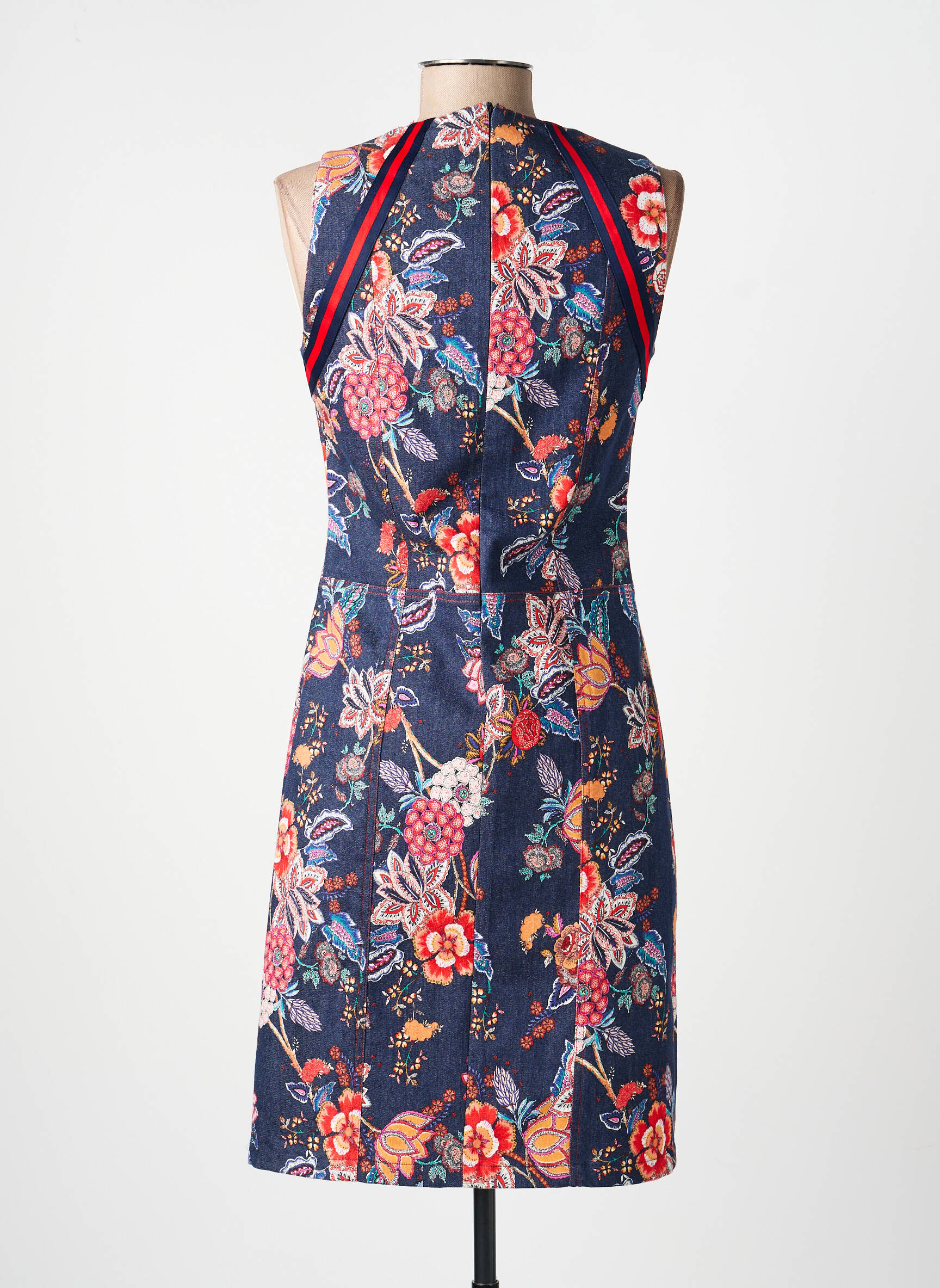 Rochie midi imprimeu fantezie bretele subțiri albastru MERI & ESCA femeie