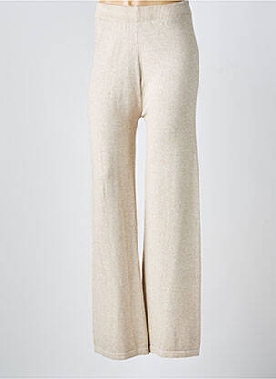 Pantalon drept elasticitate mărime normală bej COULEURS DU TEMPS femeie