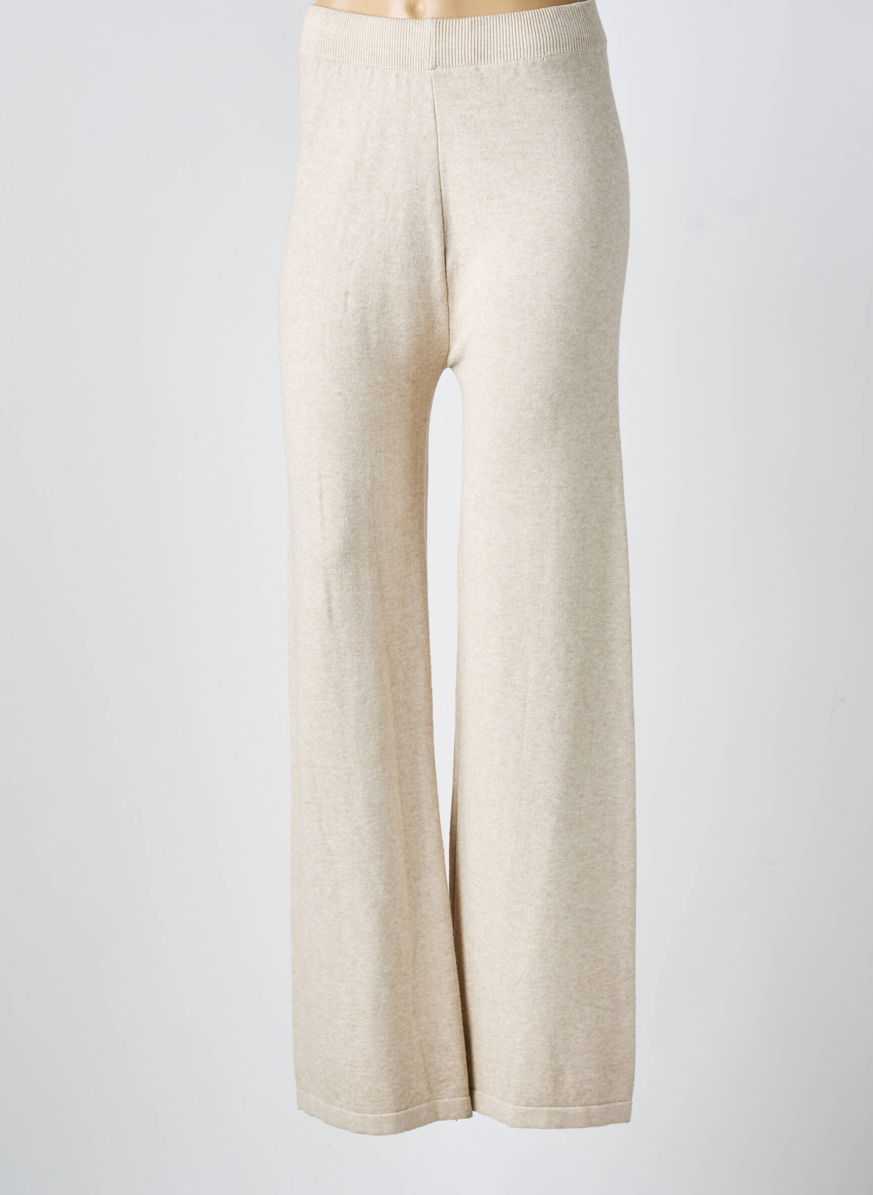 Pantalon drept elasticitate mărime normală bej COULEURS DU TEMPS femeie