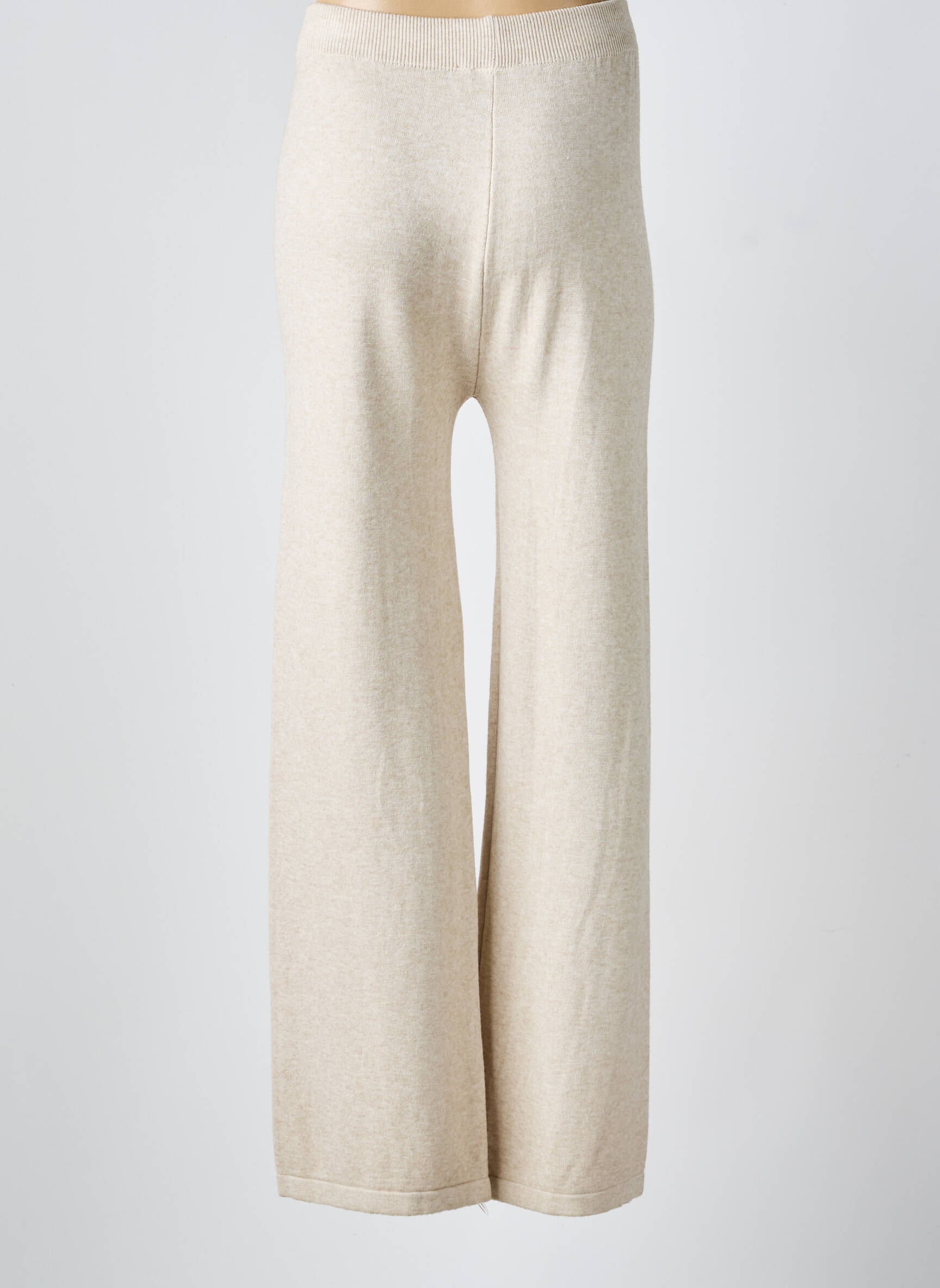 Pantalon drept elasticitate mărime normală bej COULEURS DU TEMPS femeie