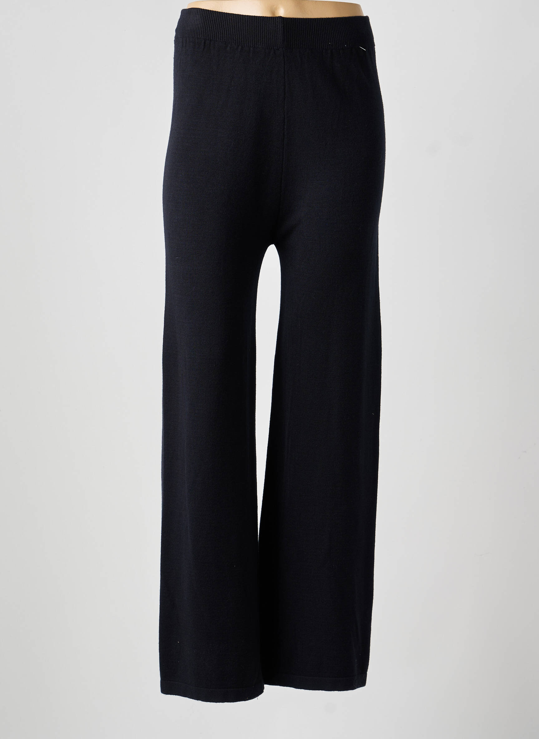 Pantalon drept elasticitate mărime normală negru COULEURS DU TEMPS femeie