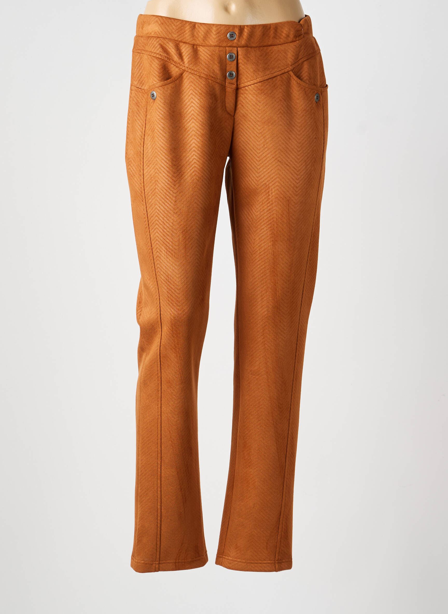 Pantalon slim talie elastică mărime normală maro GUY DUBOUIS femeie