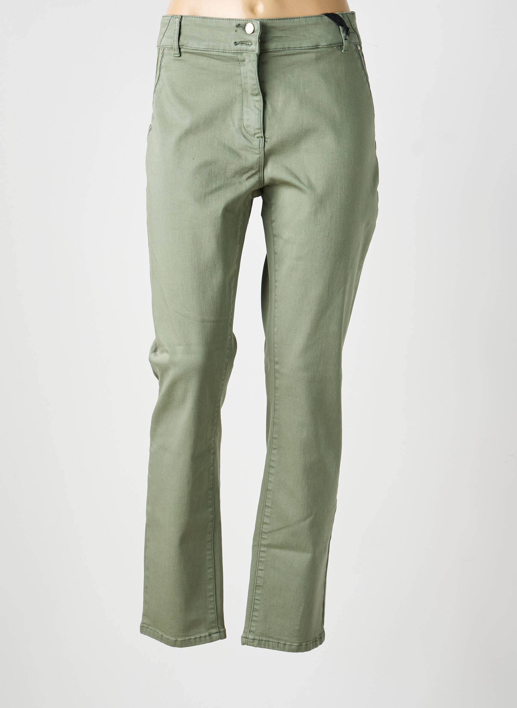 Pantalon slim elasticitate mărime normală verde JULIE GUERLANDE femeie