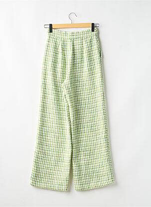 Pantalon drept închidere cu fermoar sub clapetă cu nasturi mărime normală verde STRADIVARIUS femeie
