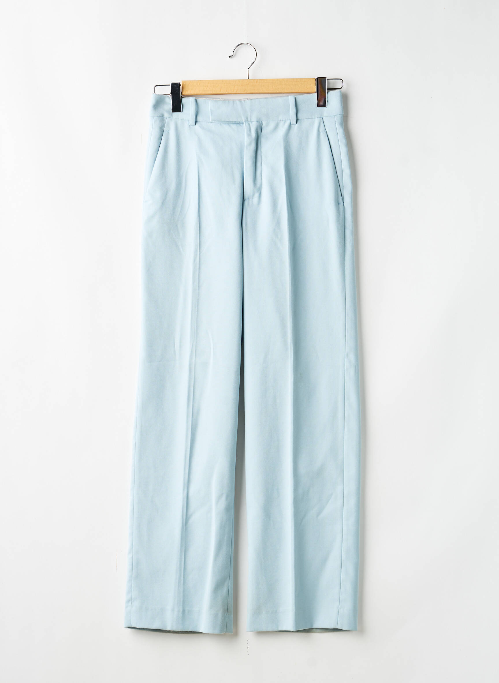 Pantalon chino țesătură poplin mărime normală albastru ZARA femeie