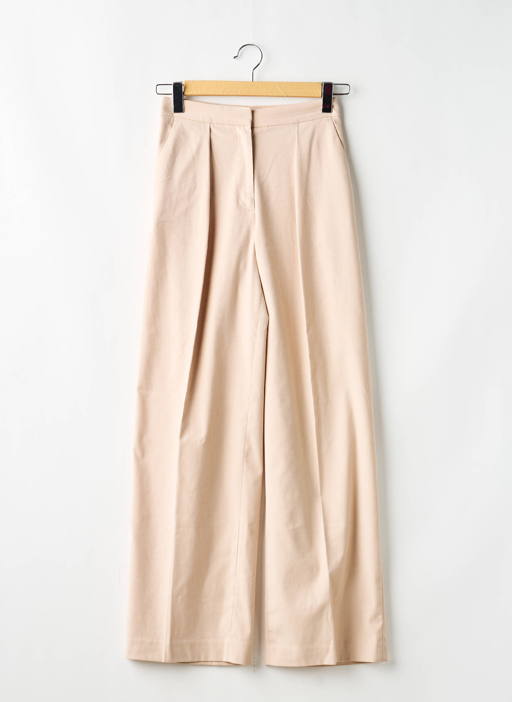 Pantalon chino țesătură poplin bej H&M femeie