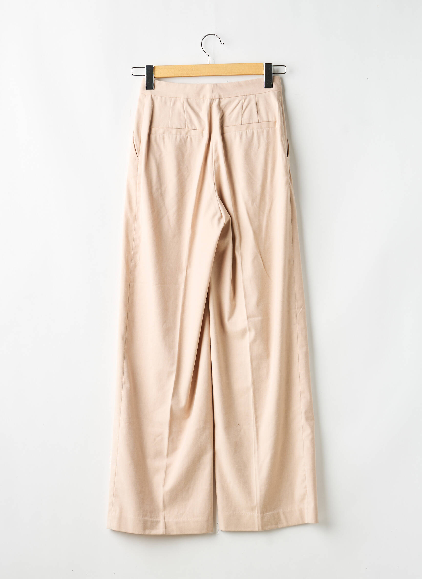 Pantalon chino țesătură poplin bej H&M femeie