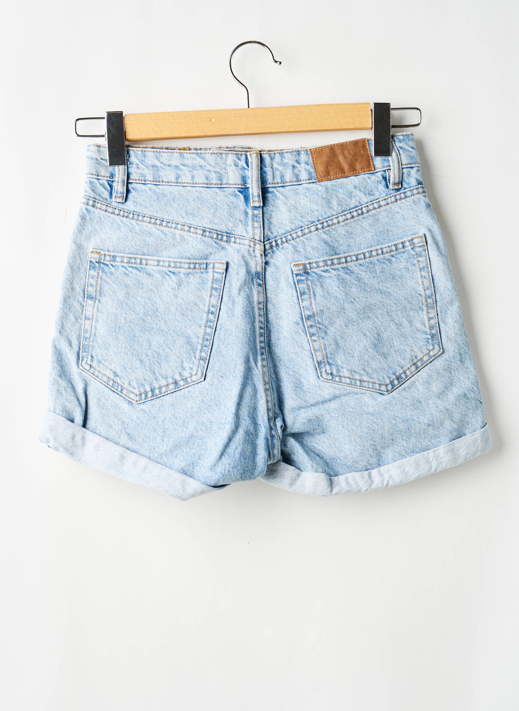 Șort țesătură denim mărime normală albastru ZARA femeie