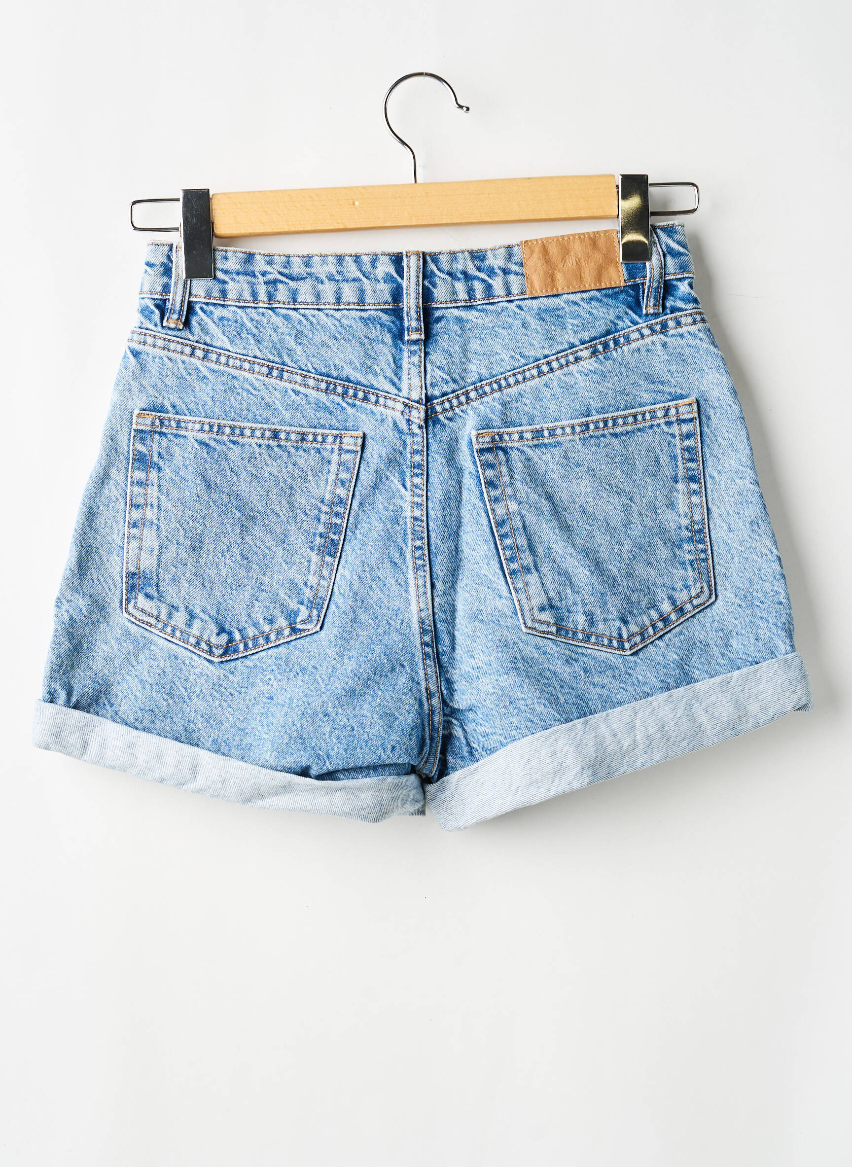Șort țesătură denim mărime normală albastru ZARA femeie